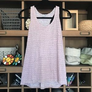 Halogen Pink Print Linen Racerback Tank